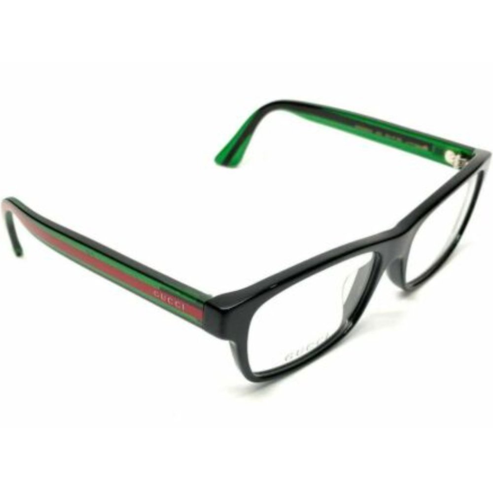Gucci Men's Black Green Rectangle Eyeglasses! - Picture 3 of 4